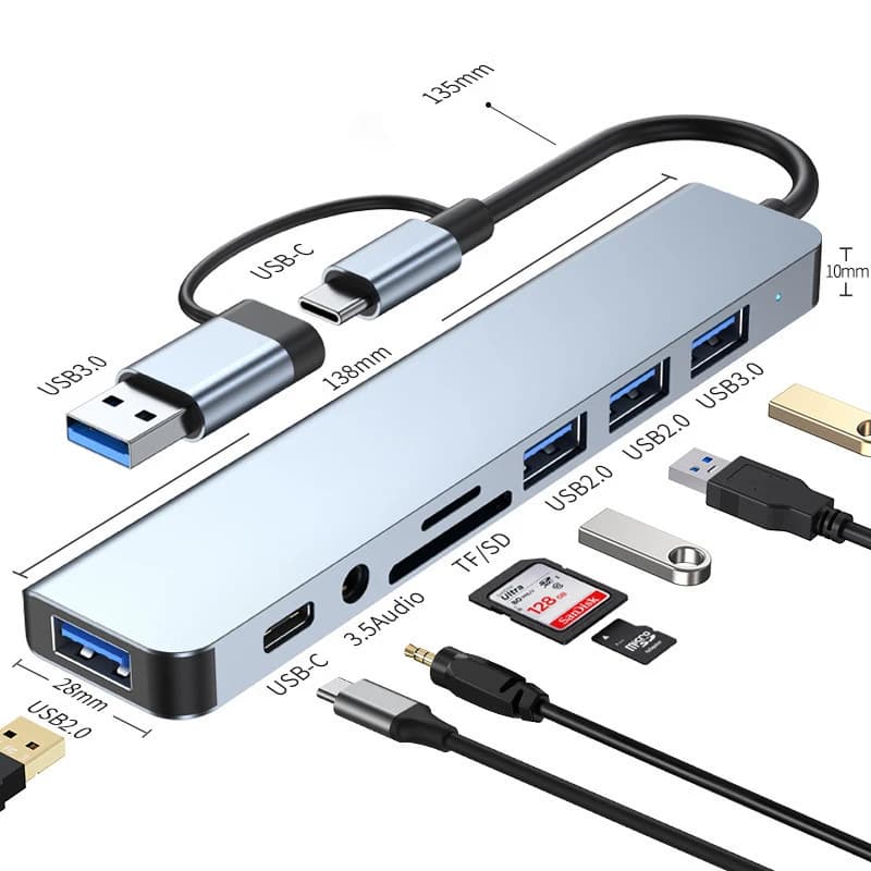 Док-станція USB+ 8-в-2
