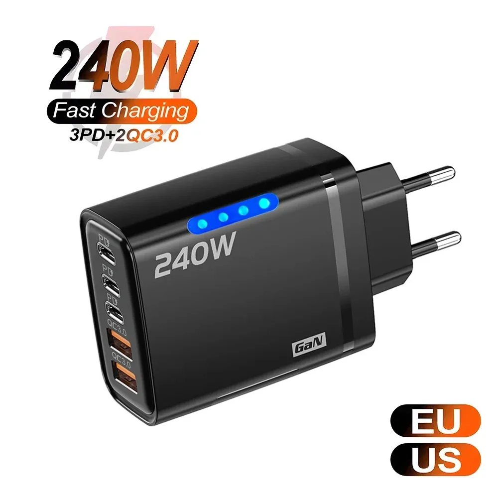 240W 5-port USB-C GaN charger