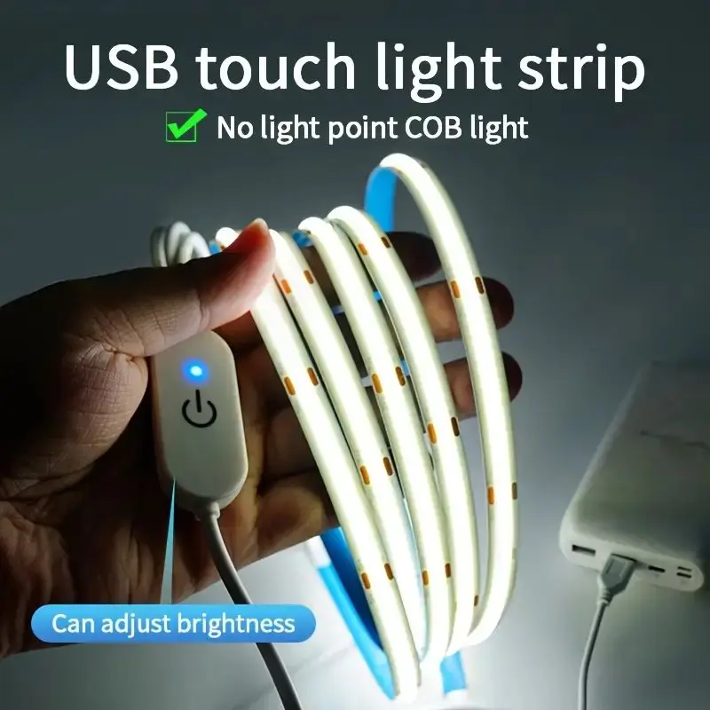 LED COB Light Strip Touch Dimmer Flexible