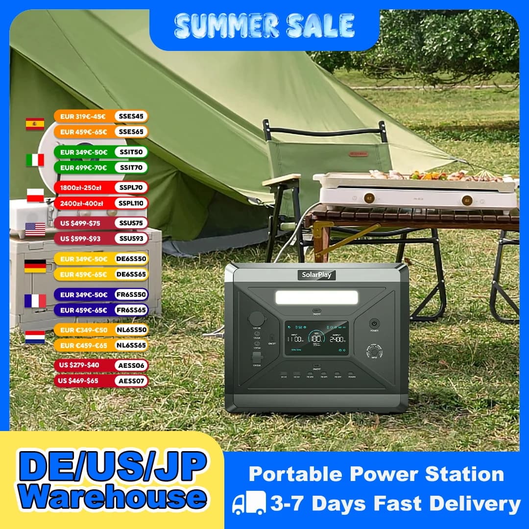 SOLARPLAY Q2501 Portable Power Station 2160WH Li