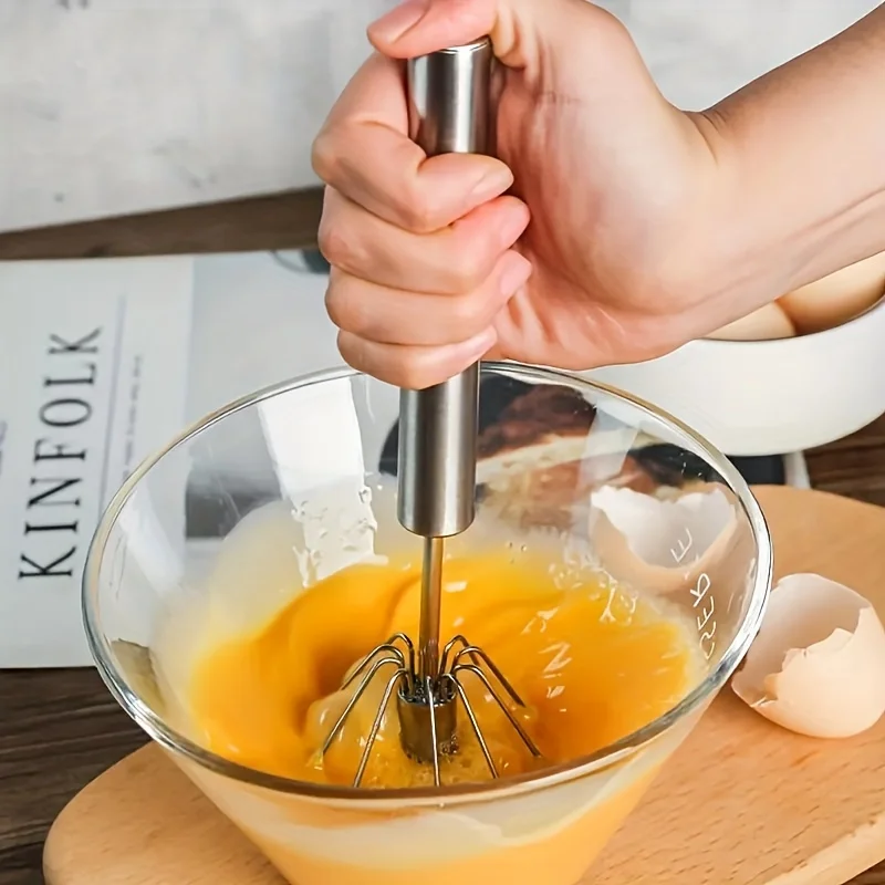 Stainless Steel Egg Beater Durable Semi-Automatic Mixer