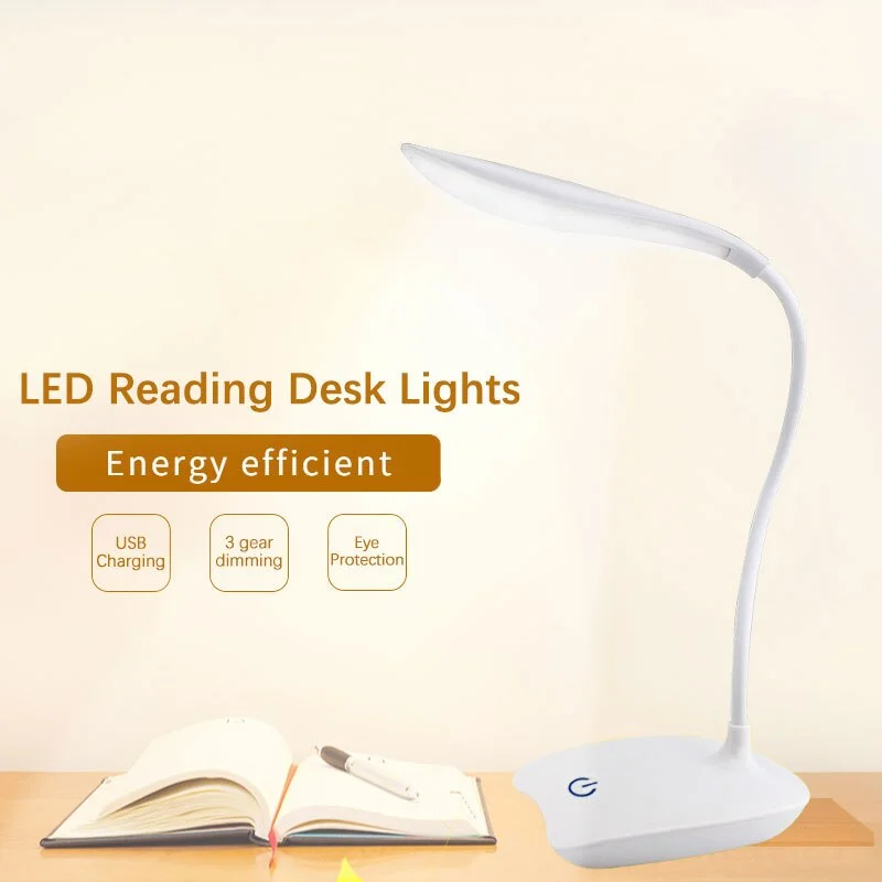 LED Desktop Desk Lamp USB Rechargeable Lighting