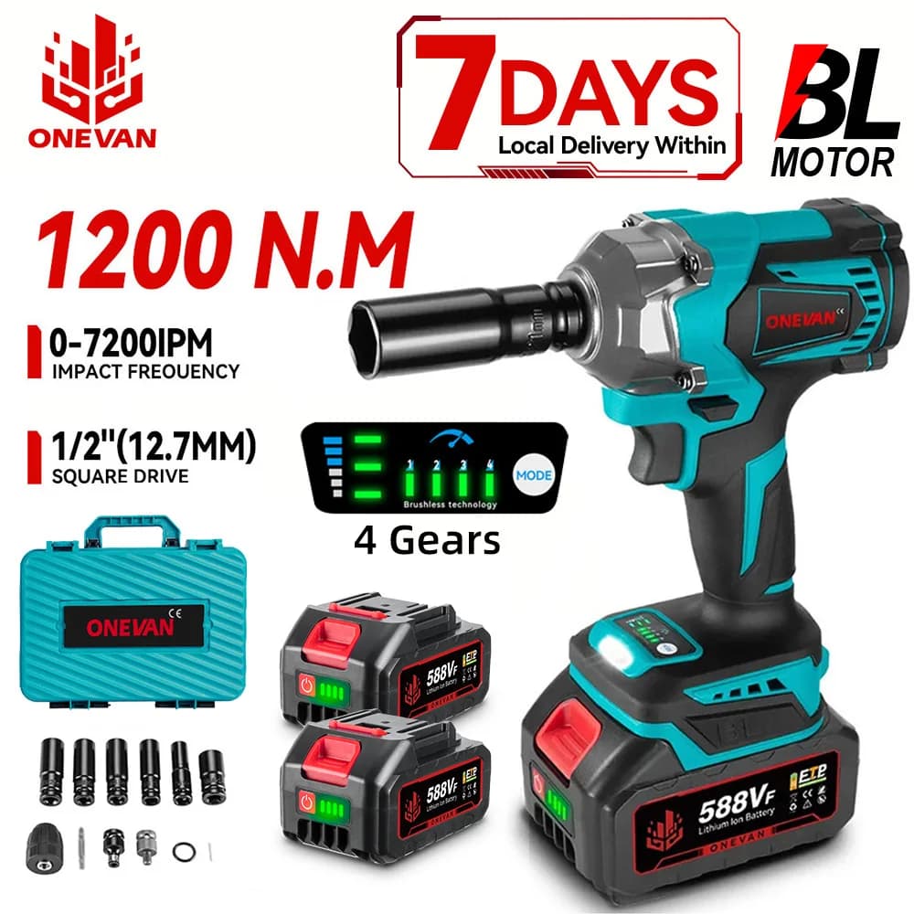 ONEVAN 1200N.M Brushless Electric Impact Wrench 3