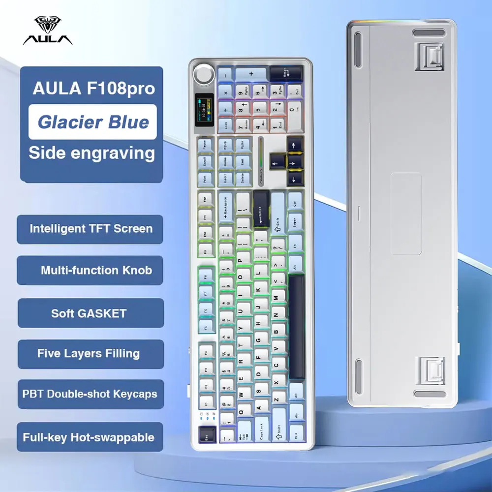 AULA F108 Pro Gaming Mechanical Keyboard Tri