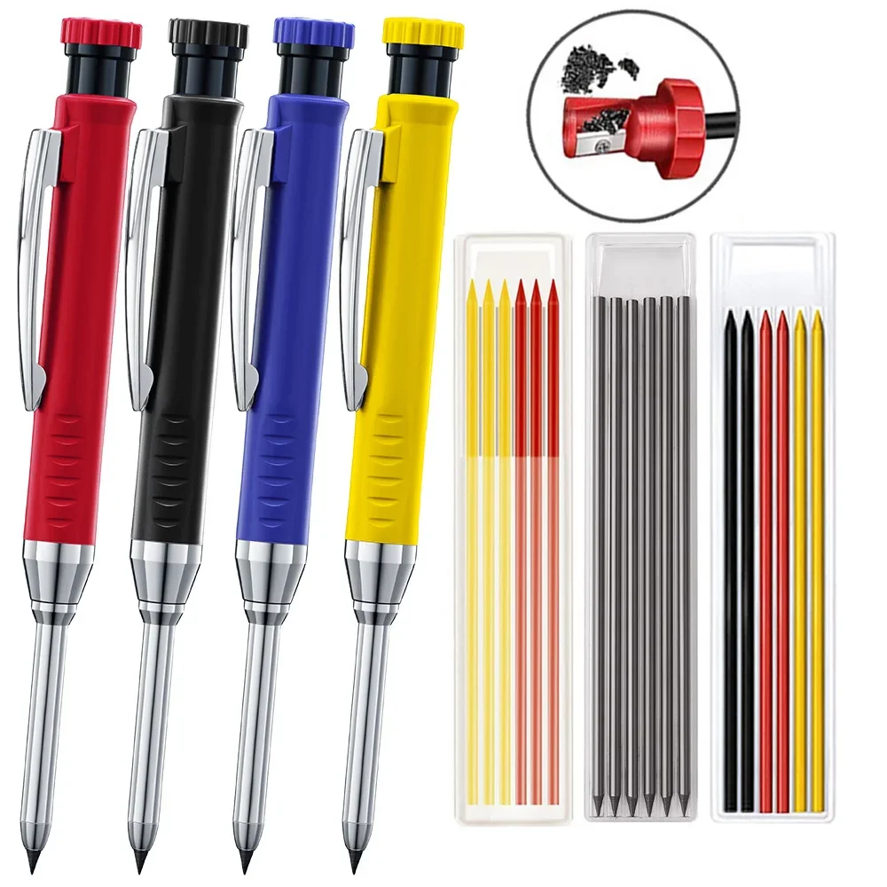 Solid Carpenter Mechanical Pencil with Sharpener Woodworking
