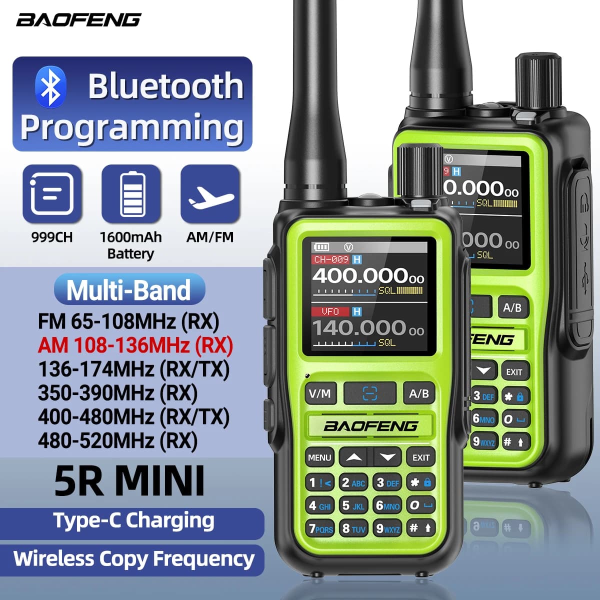 BAOFENG UV-5R Mini Walkie Talkie Wielopasmowe Programowanie