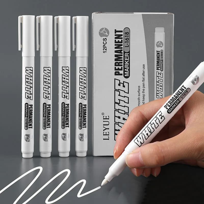 New 1/2/3PCS Waterproof Metal Marker Permanent White