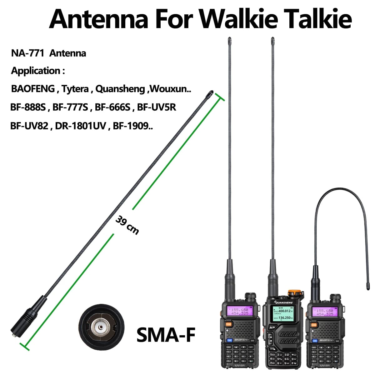 Antena walkie-talkie Quansheng UV-K5 NA-771 SMA-F UHF