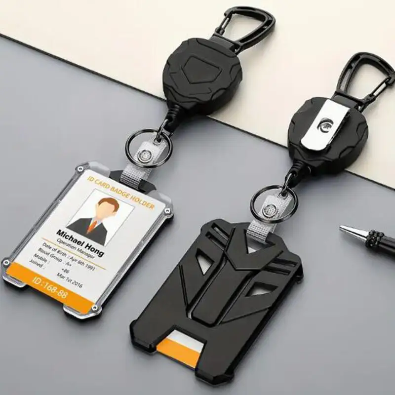 Badge Reel Clip Credit Card Cover Bus